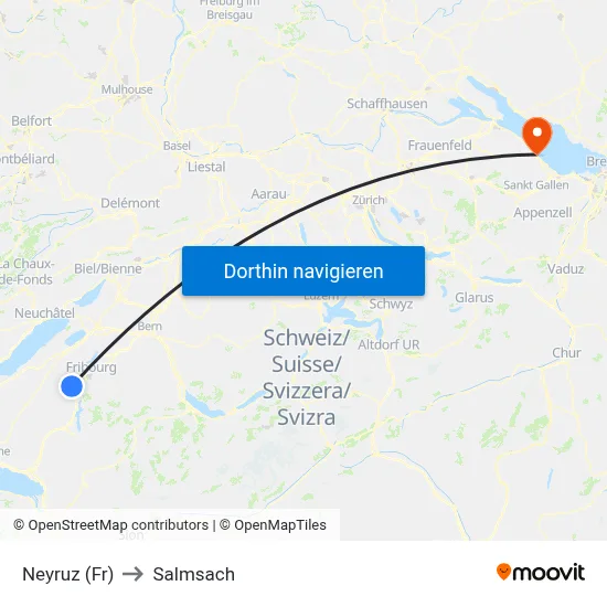 Neyruz (Fr) to Salmsach map