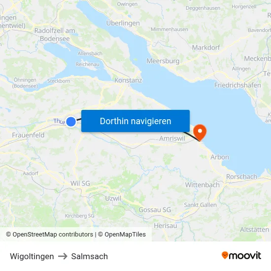 Wigoltingen to Salmsach map