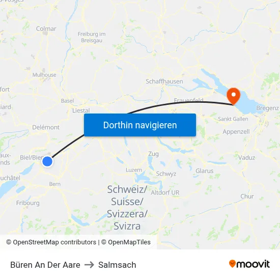 Büren An Der Aare to Salmsach map