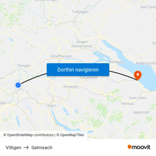 Villigen to Salmsach map