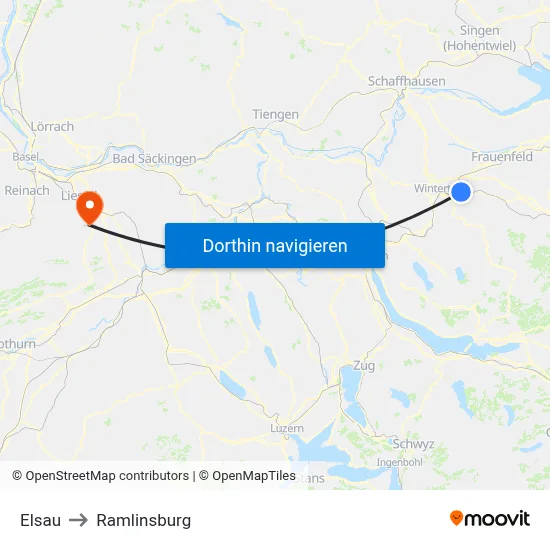Elsau to Ramlinsburg map