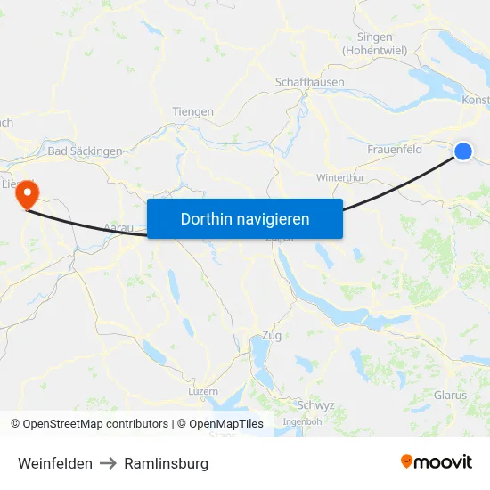 Weinfelden to Ramlinsburg map
