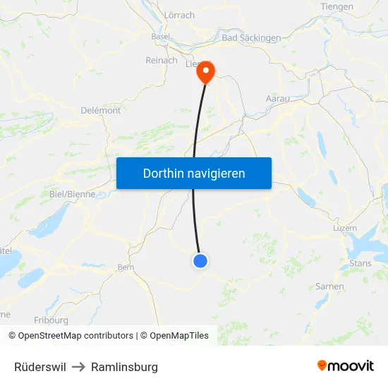Rüderswil to Ramlinsburg map