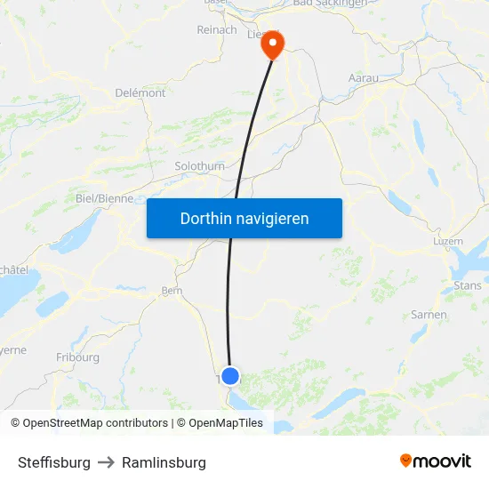 Steffisburg to Ramlinsburg map