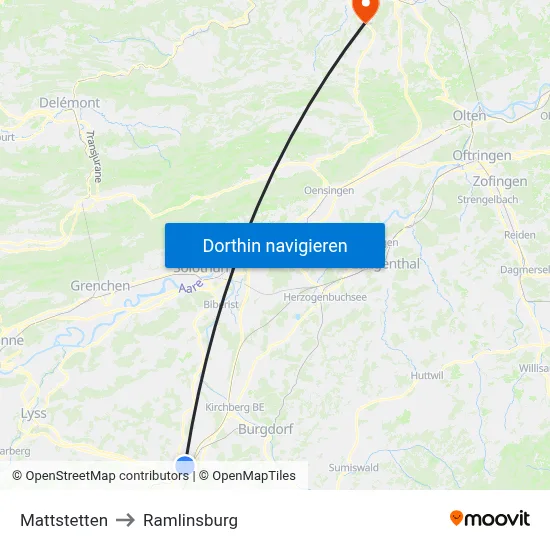 Mattstetten to Ramlinsburg map