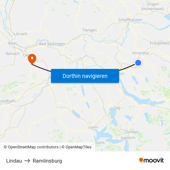 Lindau to Ramlinsburg map
