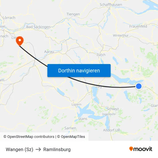 Wangen (Sz) to Ramlinsburg map