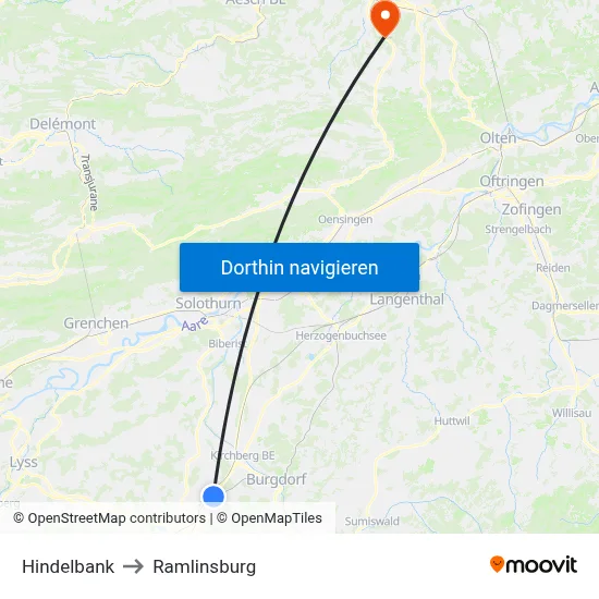 Hindelbank to Ramlinsburg map