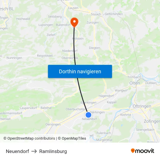 Neuendorf to Ramlinsburg map