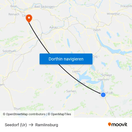 Seedorf (Ur) to Ramlinsburg map
