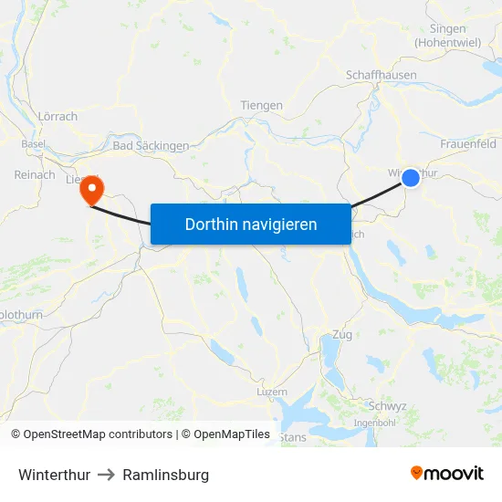 Winterthur to Ramlinsburg map