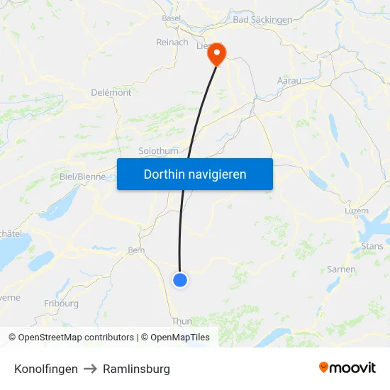 Konolfingen to Ramlinsburg map