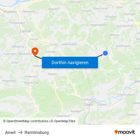 Anwil to Ramlinsburg map