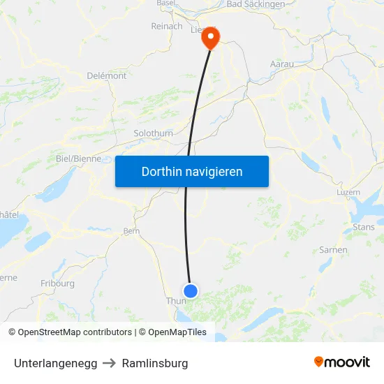 Unterlangenegg to Ramlinsburg map