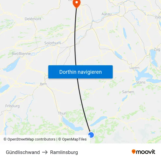 Gündlischwand to Ramlinsburg map