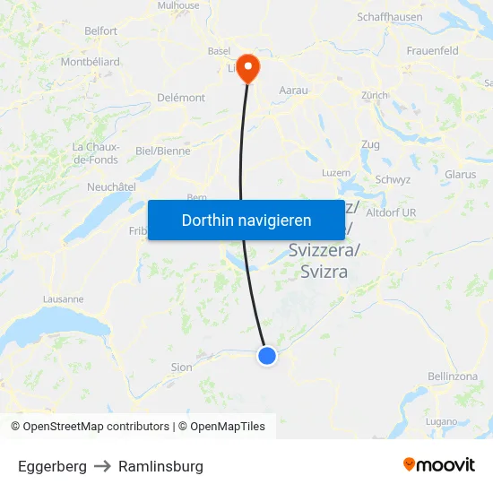 Eggerberg to Ramlinsburg map
