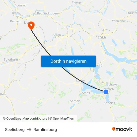 Seelisberg to Ramlinsburg map