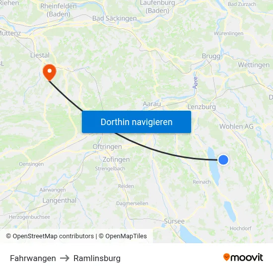 Fahrwangen to Ramlinsburg map
