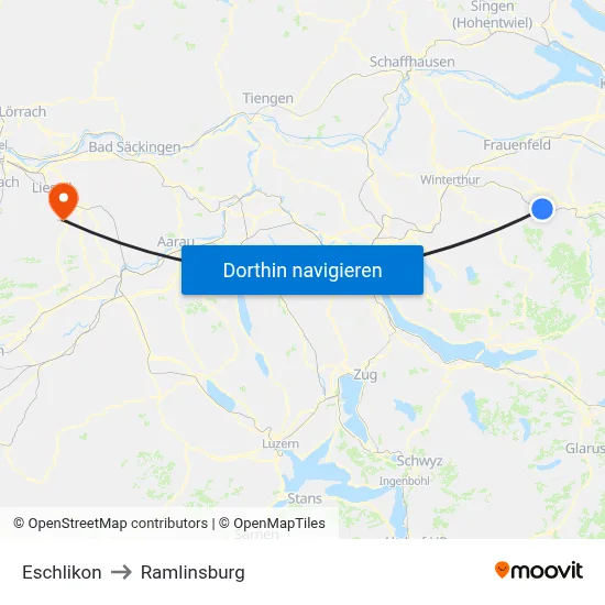 Eschlikon to Ramlinsburg map