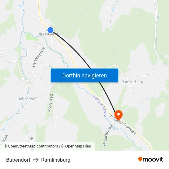 Bubendorf to Ramlinsburg map