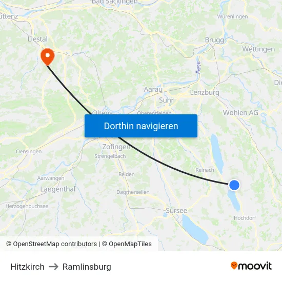 Hitzkirch to Ramlinsburg map