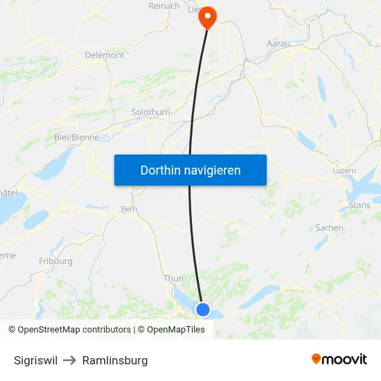 Sigriswil to Ramlinsburg map