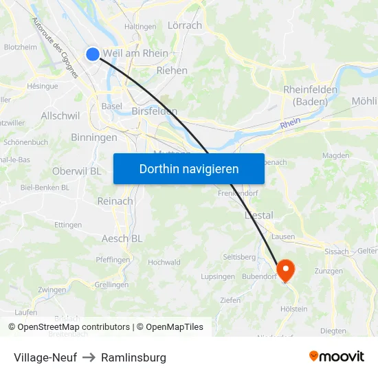 Village-Neuf to Ramlinsburg map
