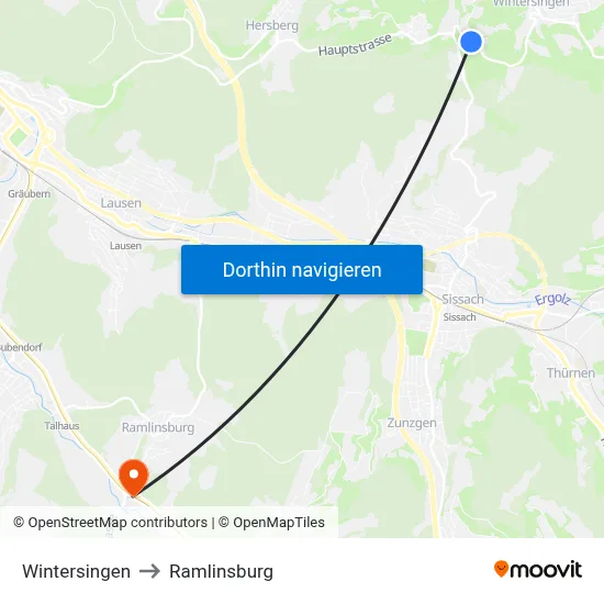 Wintersingen to Ramlinsburg map