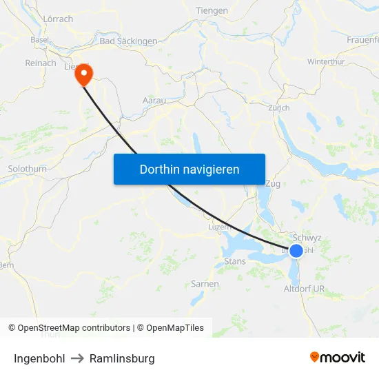 Ingenbohl to Ramlinsburg map