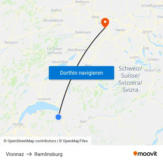 Vionnaz to Ramlinsburg map