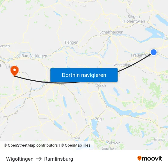 Wigoltingen to Ramlinsburg map