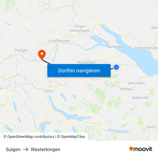 Sulgen to Wasterkingen map