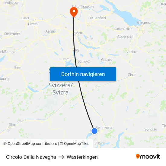 Circolo Della Navegna to Wasterkingen map