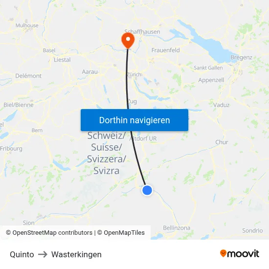 Quinto to Wasterkingen map