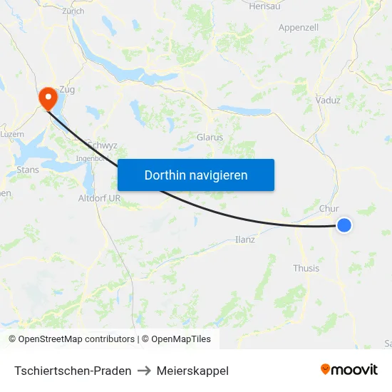 Tschiertschen-Praden to Meierskappel map