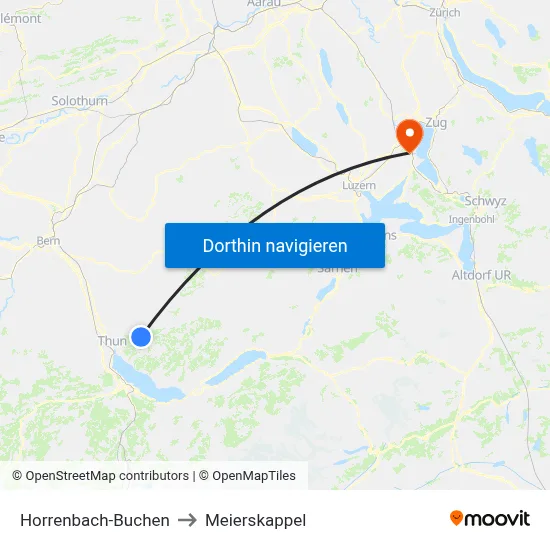 Horrenbach-Buchen to Meierskappel map