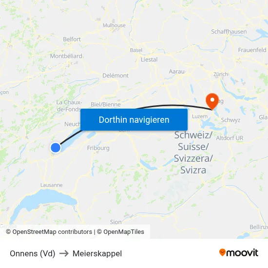 Onnens (Vd) to Meierskappel map