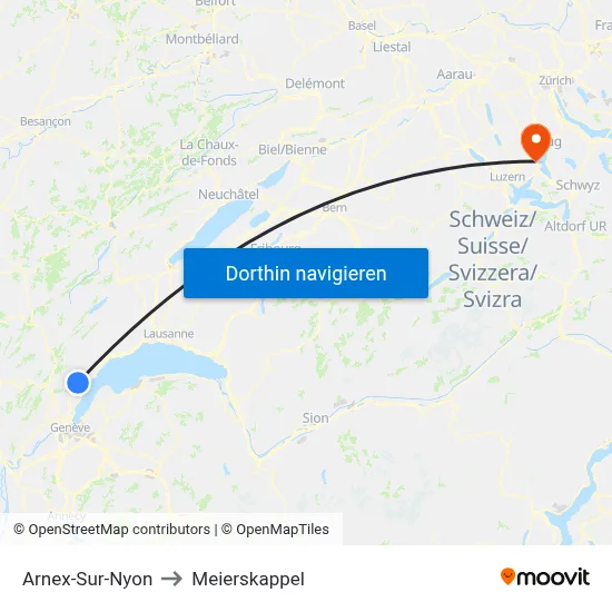 Arnex-Sur-Nyon to Meierskappel map