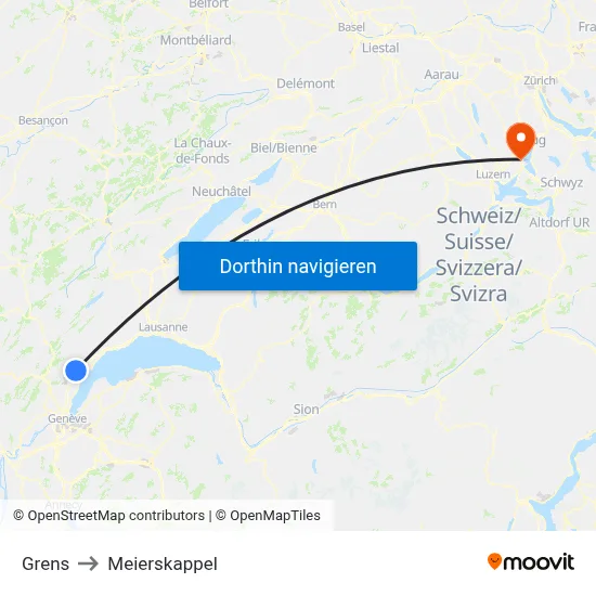 Grens to Meierskappel map