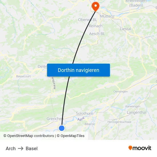 Arch to Basel map