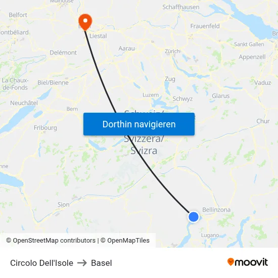 Circolo Dell'Isole to Basel map