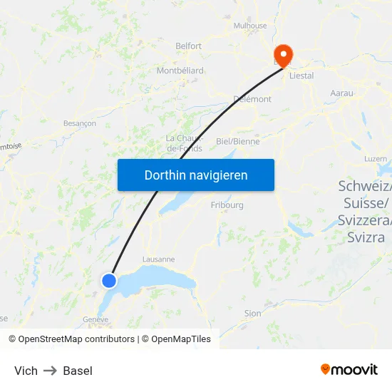 Vich to Basel map