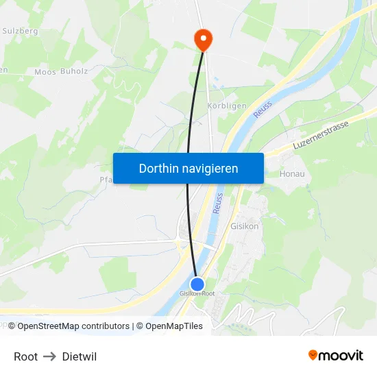 Root to Dietwil map