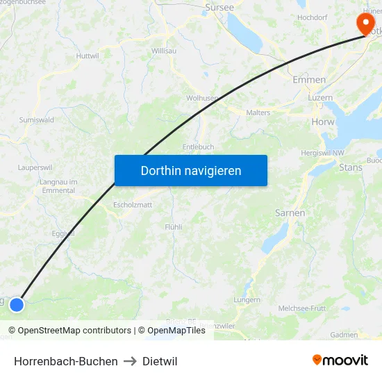Horrenbach-Buchen to Dietwil map