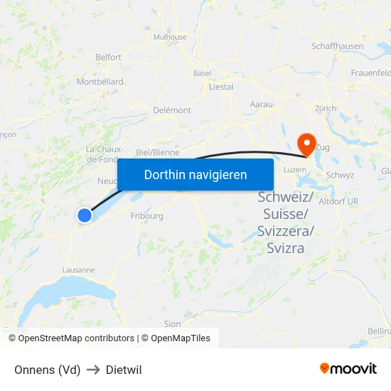 Onnens (Vd) to Dietwil map