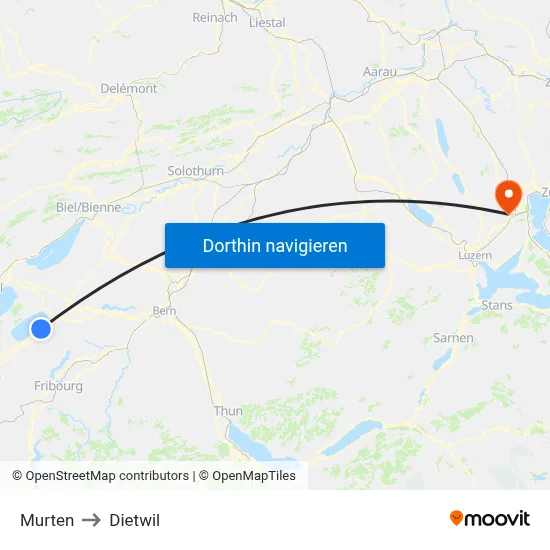 Murten to Dietwil map