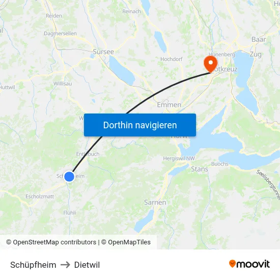 Schüpfheim to Dietwil map