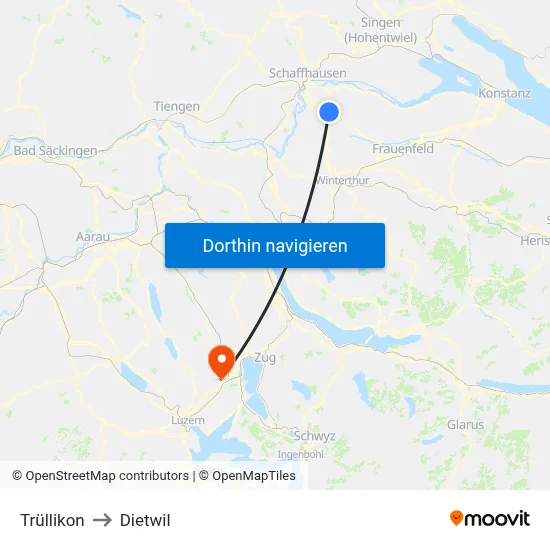 Trüllikon to Dietwil map