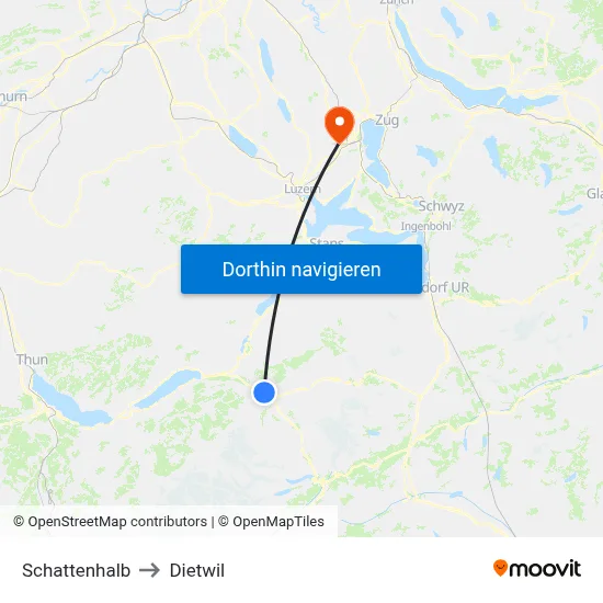 Schattenhalb to Dietwil map
