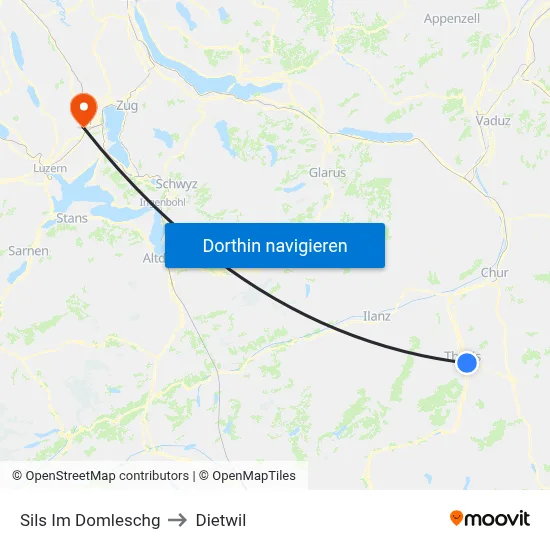 Sils Im Domleschg to Dietwil map
